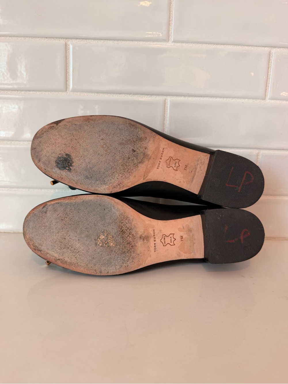 TORY BURCH BROOKE BOW 25MM BALLET IN PERFECT BLACK HEELS SIZE 7M - Picture 9 of 11